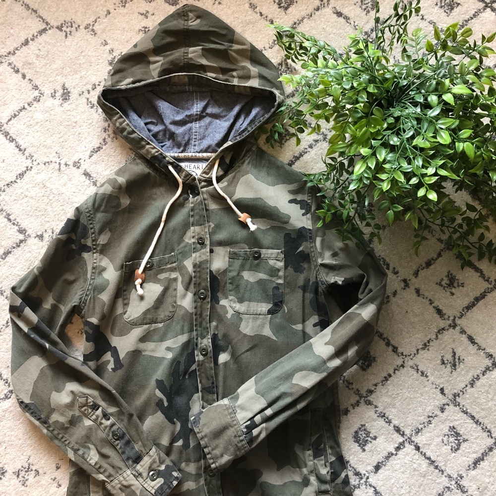 LA: Hearts Lightweight Camo and Chambray Jacket